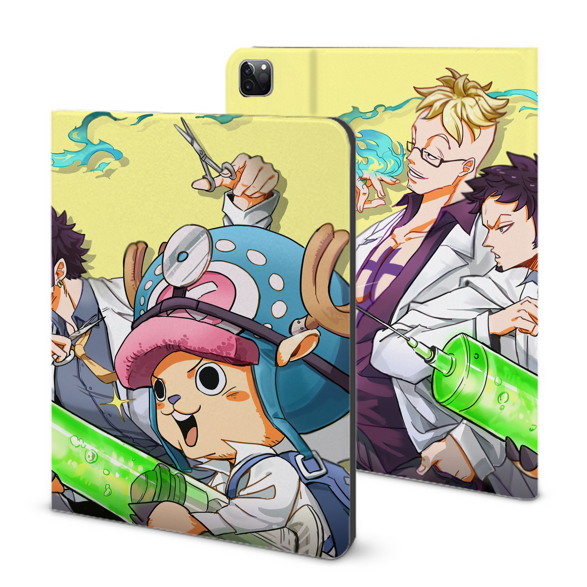 ワンピース ONE PIECE IPad ケース ブック型 PUレザー TPU 耐衝撃 軽量 薄型 ペン収納なし 全面保護 IPad 各モデル対応